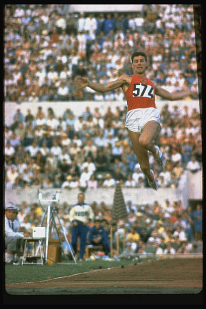 Soviet Long Jumper Igor Terovanesyan Leaping Olympics 1960 Old Photo