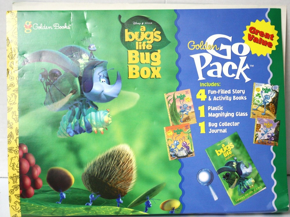 4 Disney Golden Book Bug's Life Go Pack Journal Story Paint Activity Books