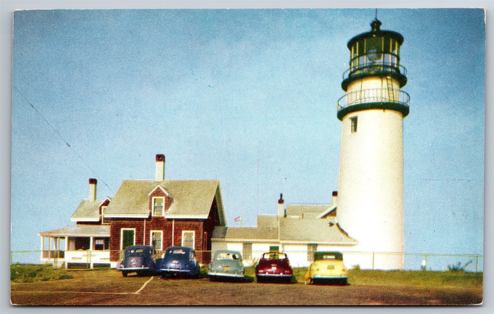 Highland Light Lighthouse Truro Cape Cod MA C1939 To Modern Chrome Postcard Y10