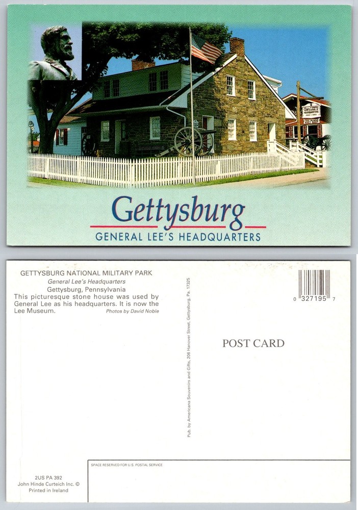 Gettysburg PA General Lee's HQ Civil War Museum John Hinde Postcard