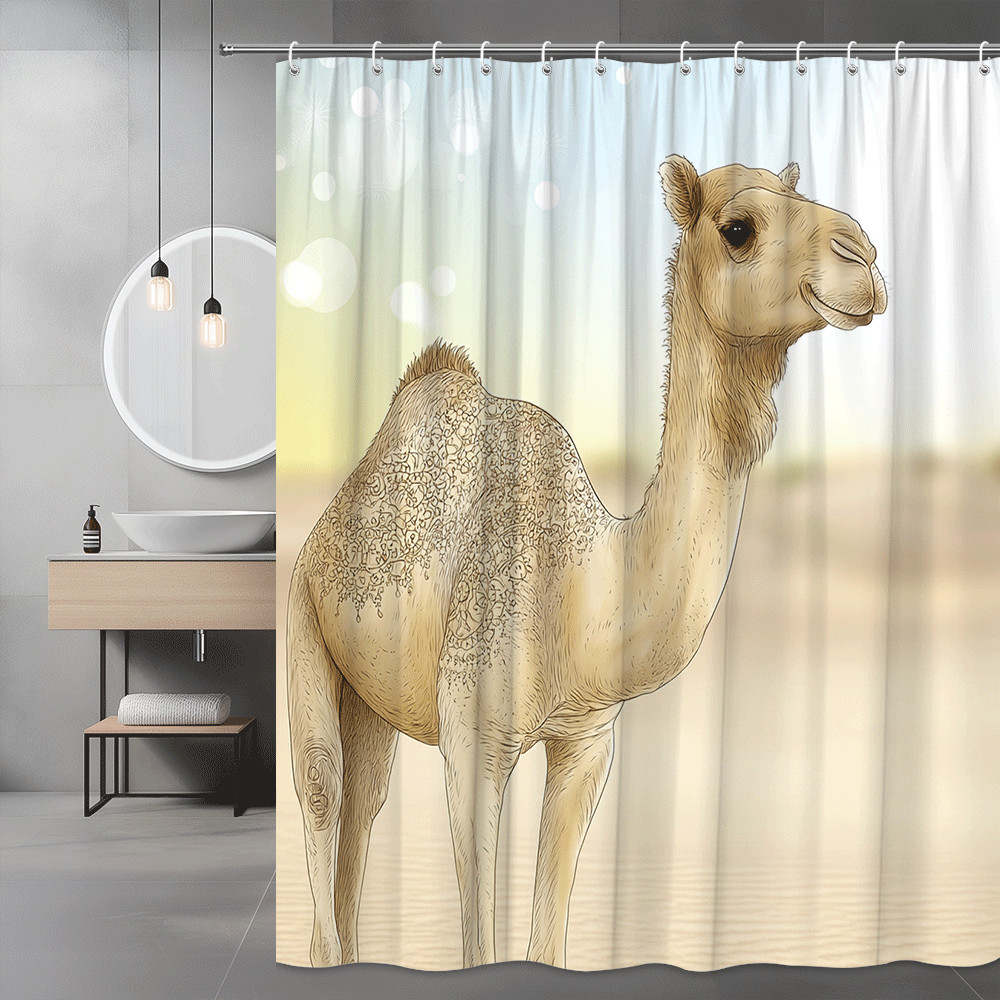 Camel Shower Curtain Desert Animal Printed Bathroom Decor