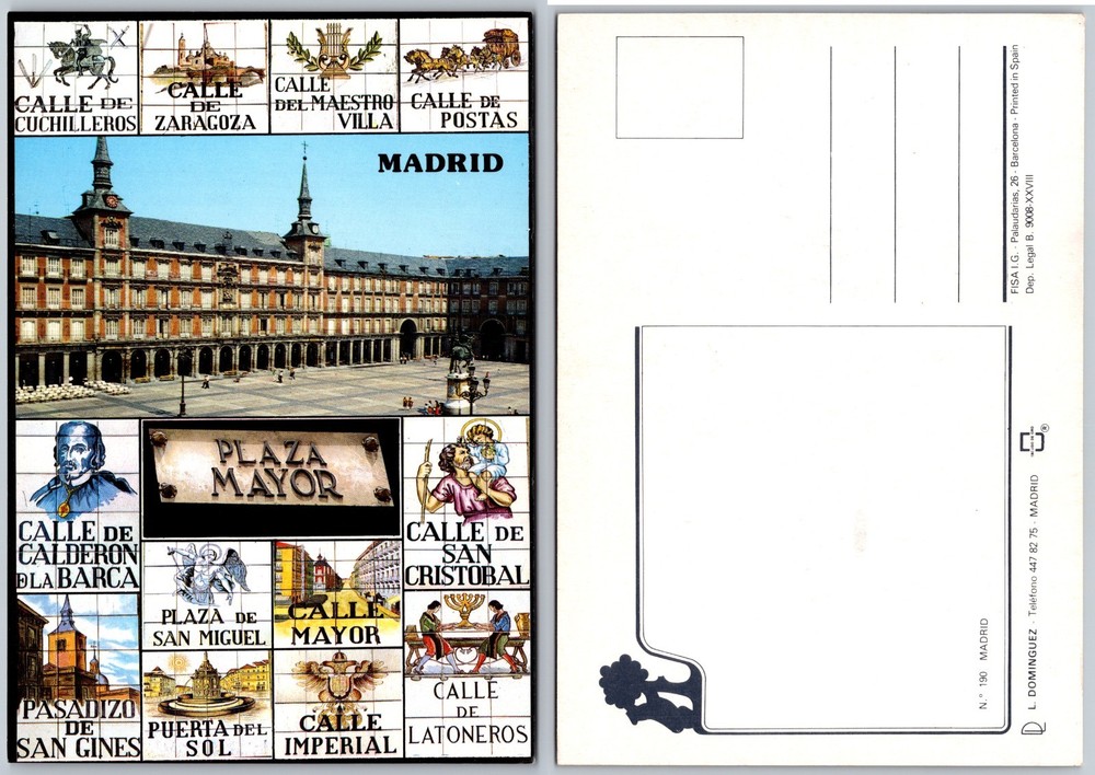Continental Plaza Mayor Madrid Postcard