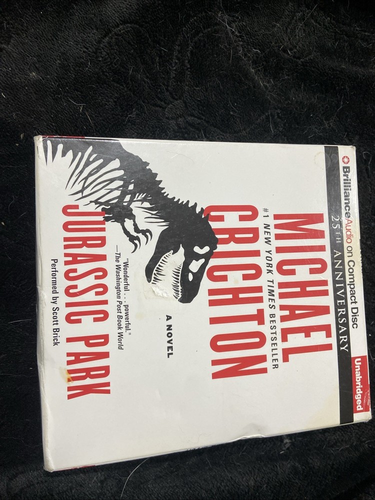 Michael Crichton Jurassic Park Audio Book CD 25th Anniversary Brilliance