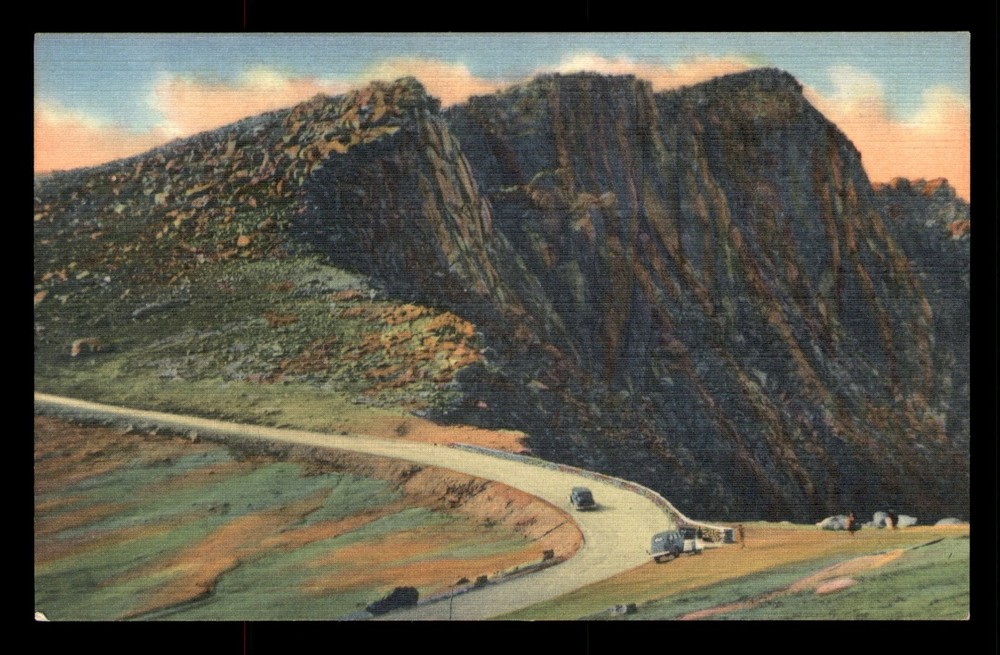 Bottomless Pit Pikes Peak Auto Highway Colorado CO Linen  Postcard Unp