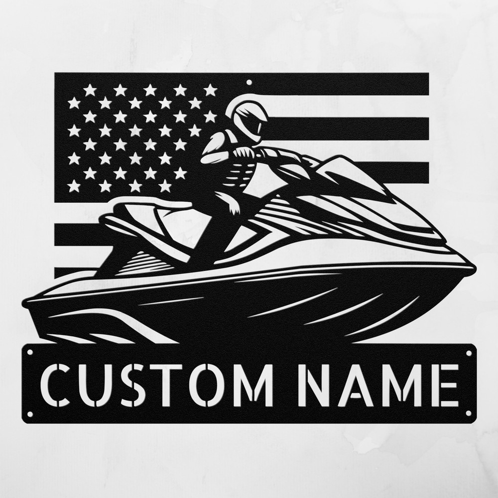 Personalized US Jet Ski Metal Sign Custom Water Sports Decor Jet Ski Lovers Gift