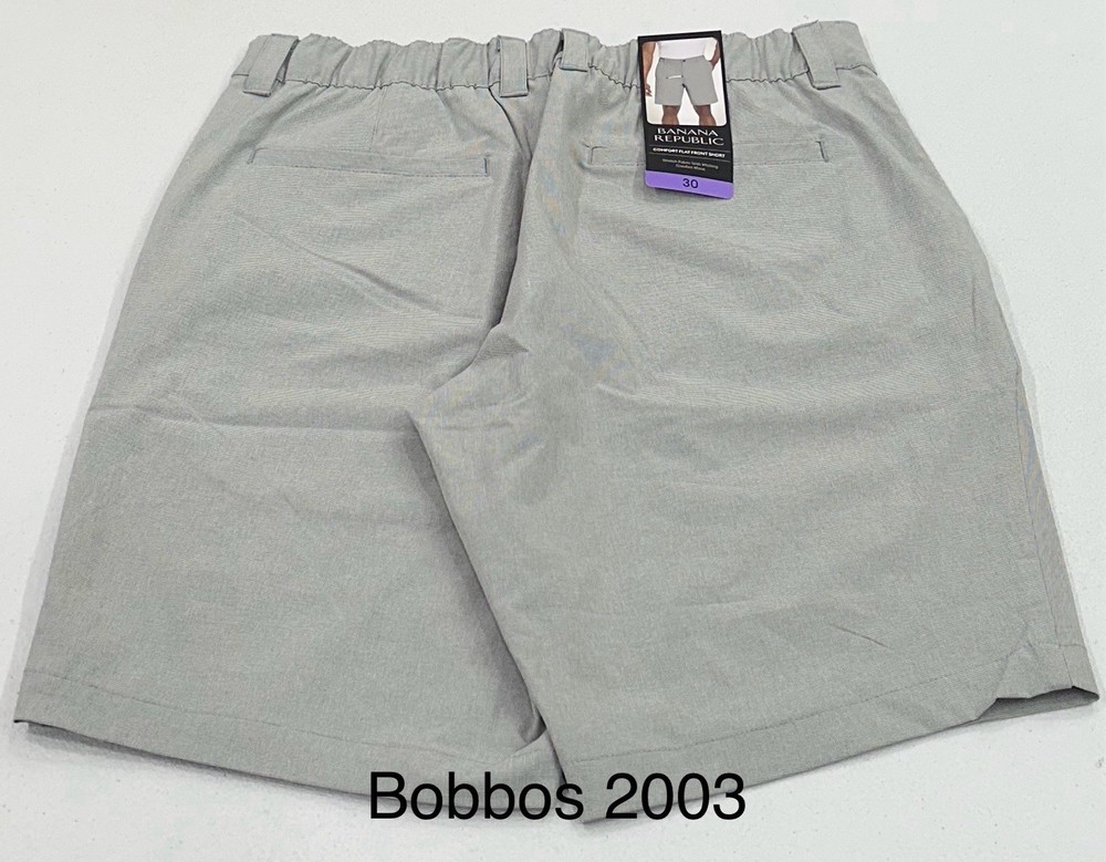Banana Republic Men's Comfort Flat Front Shorts, Gray, Size 30