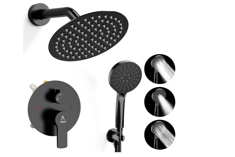 Faucet Set Brass Rough-In Valve Body Trim Kit Rainfall Included Handle Accessori