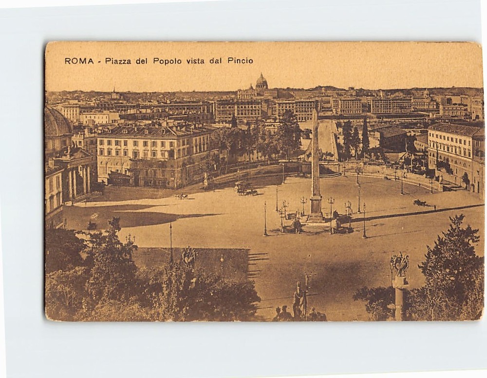 Postcard Piazza del Popolo vista dal Pincio, Rome, Italy
