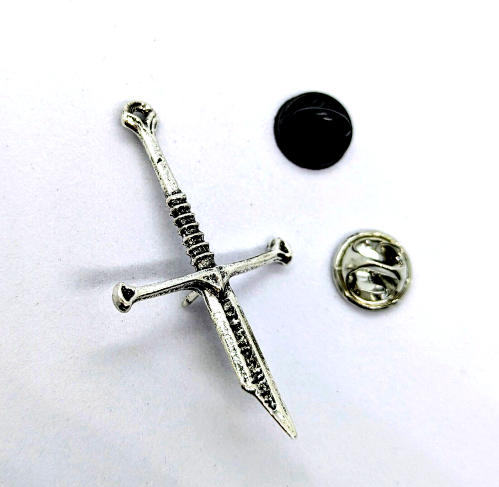 ARAGORN'S SHATTERED SWORD PIN Lord of the Rings LOTR Andúril Metal Lapel Brooch