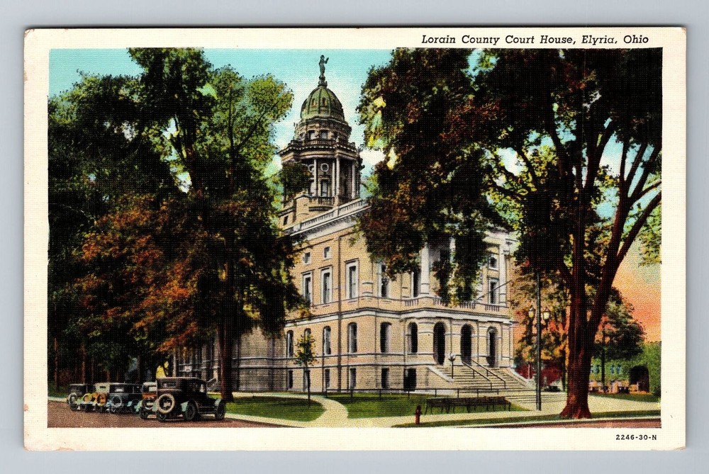 Elyria OH-Ohio, Lorain County Court House, Vintage Postcard