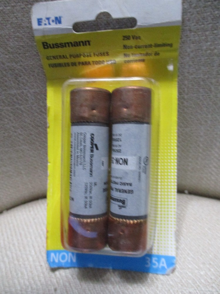 Bussman BP/NON-35 35 Amp Fast Acting Cartridge Fuse (2 Fuses) NEW