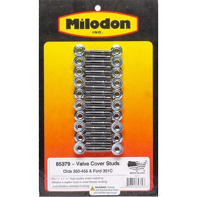 Milodon 85379, Set of 20 Valve Cover Stud Kit - Olds V8 & Fits Ford 351C Perform