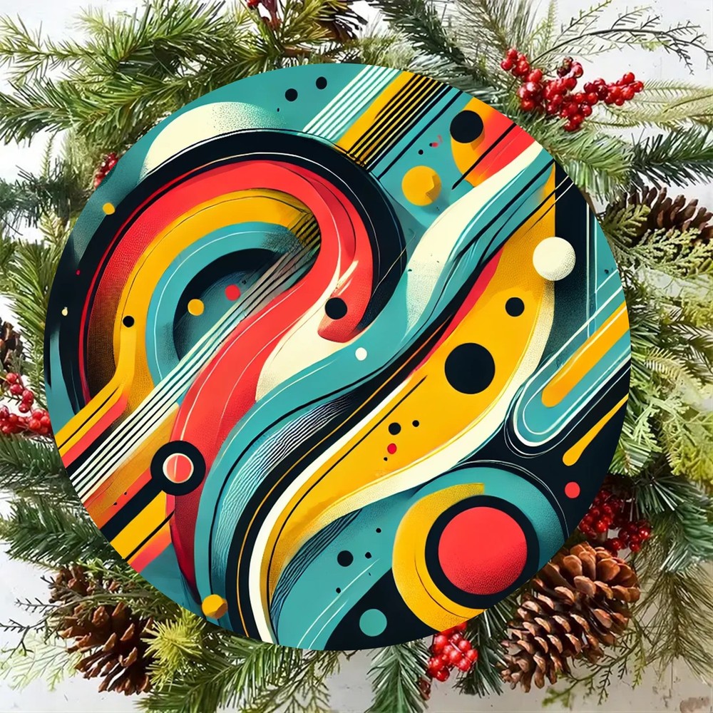 Vivid Abstract Modern Art Round Aluminum Wall Decoration