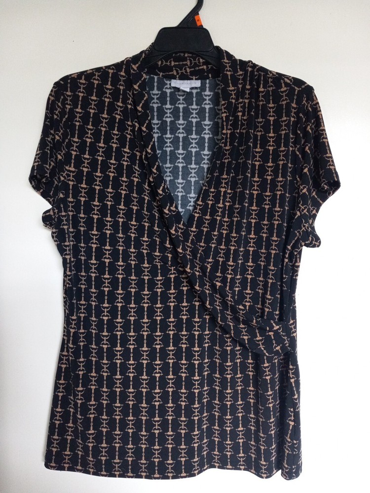 Charter Club  Faux-Wrap Top Blouse Size XL