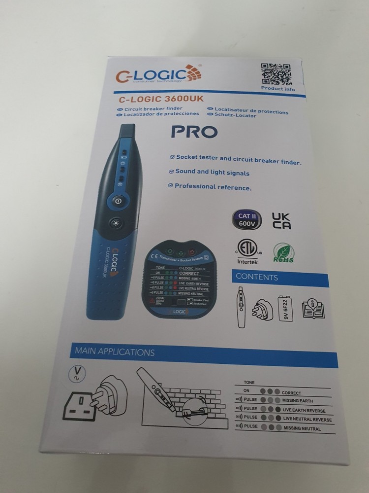 C-LOGIC 3600UK Multifunctional Breaker Finder Fuse Socket Tester with