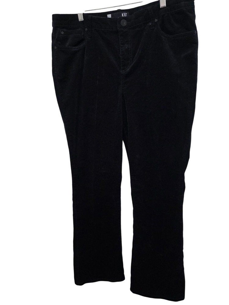 Black Corduroy Flared Pants for Women - Size 16 - Stylish & Comfortable