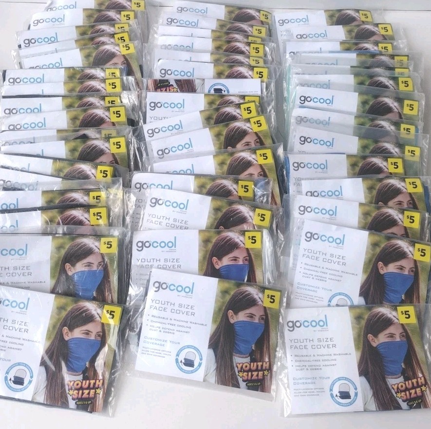 45 PCs. Go Cool Youth Size Face Cover. Customized Your Coverage.