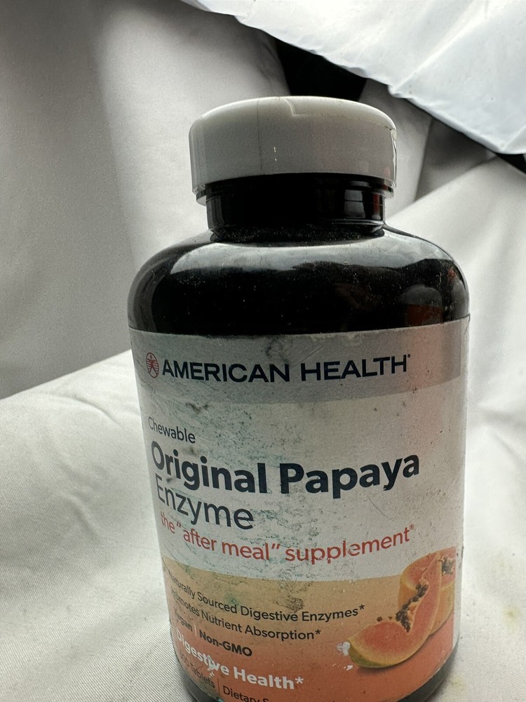 American Health Chewable Vegan Original Digestive Papaya Enzyme 600 Tablets
