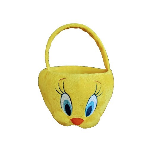 Plush Yellow Tweety Bird Big Head Basket Gift Easter Halloween