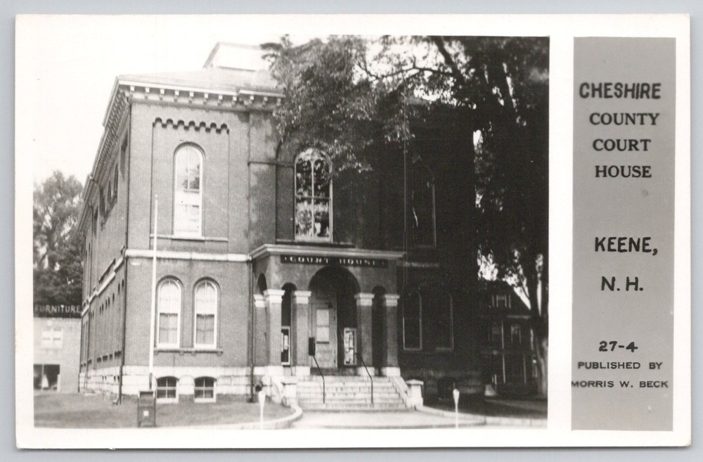 Cheshire County Court House Keene NH Real Photo Postcard RPPC Morris W. Beck