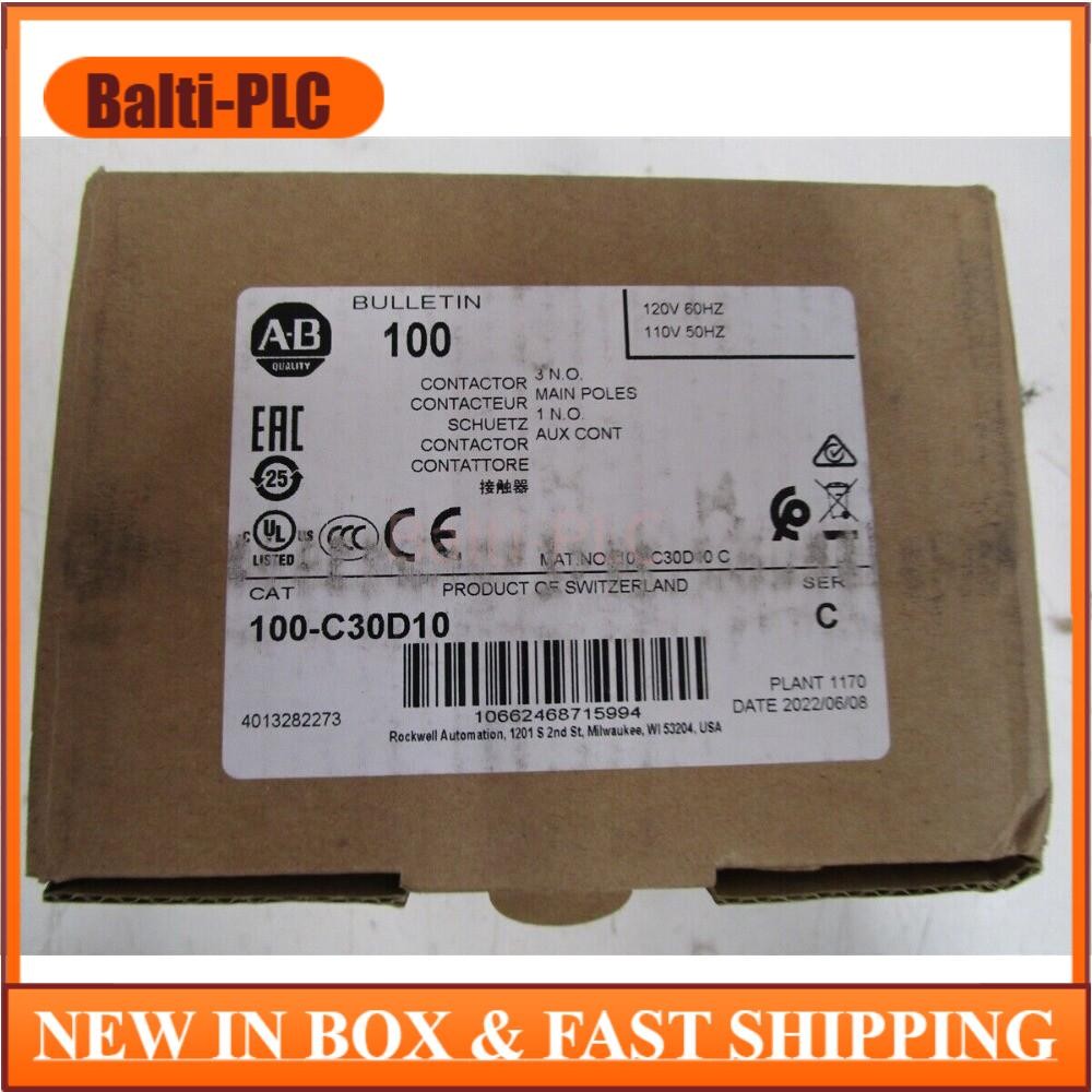 ALLEN BRADLEY 100-C30D10 Contactor 3 Poles Series C Date 2022 NEW