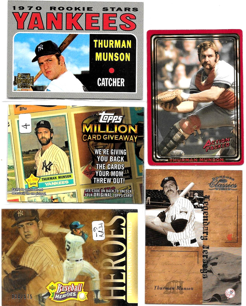 Thurman Munson Premium Lot: 10 All  Different Mint Cards- N.y.yankees