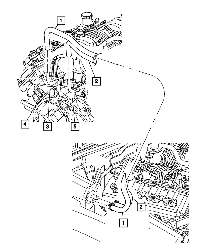 Genuine Mopar Heater Return Hose 68000978AA