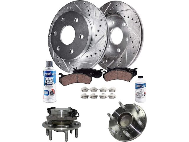 For Suburban 1500 Brake Pad and Rotor and Wheel Hub Kit Detroit Axle 86453XCNB