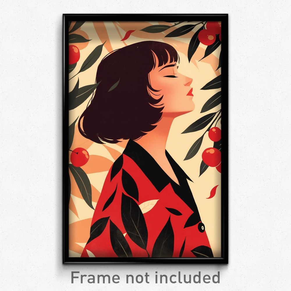 Vintage Spanish Movie Poster Woman in Cherry Red Two Tone Jacket Print