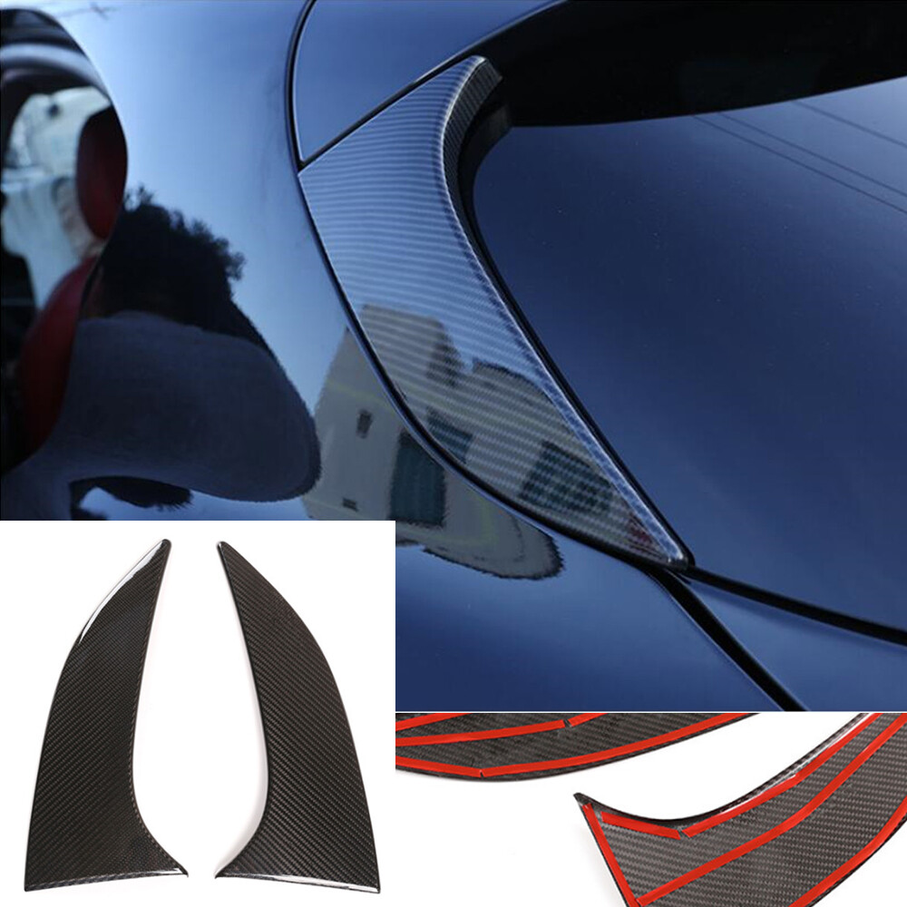 Real Carbon Fiber Rear Tailgate Triangle Panel Trim For Alfa Romeo Stelvio 17-20