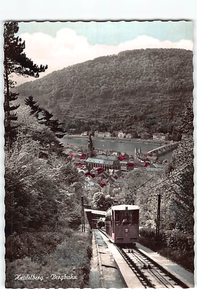 Postcard Heidelberg Bergbahn Heidelberg Germany