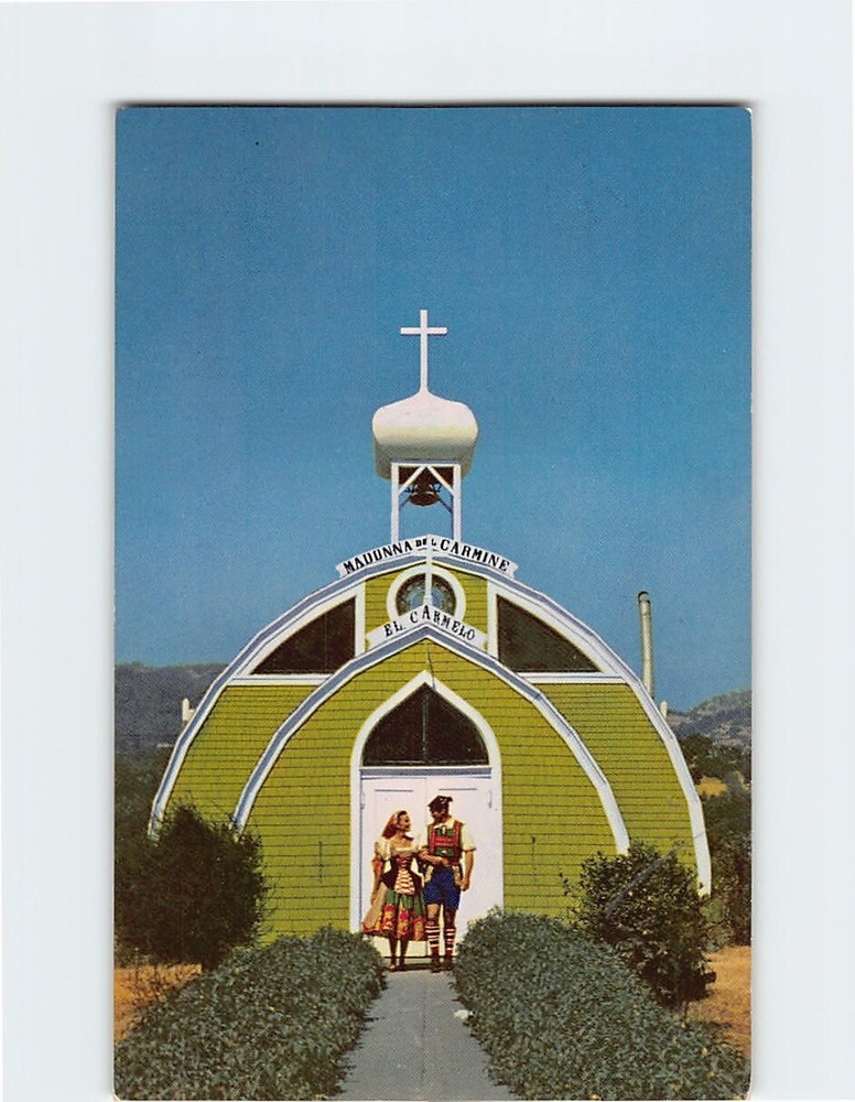 Postcard El Carmelo Chapel Italian Swiss Colony Vineyards  Asti California
