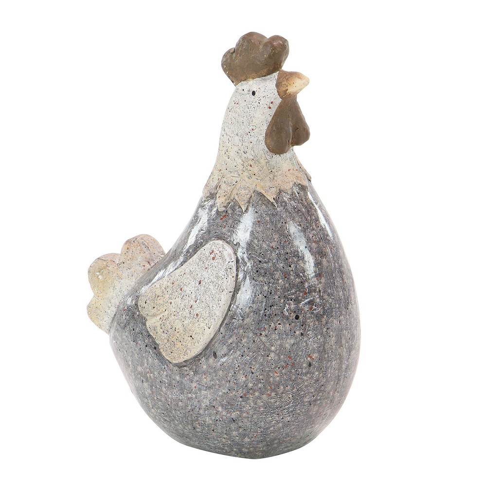 Polystone Rooster Garden Sculpture for Indoor and Outdoor Decor
