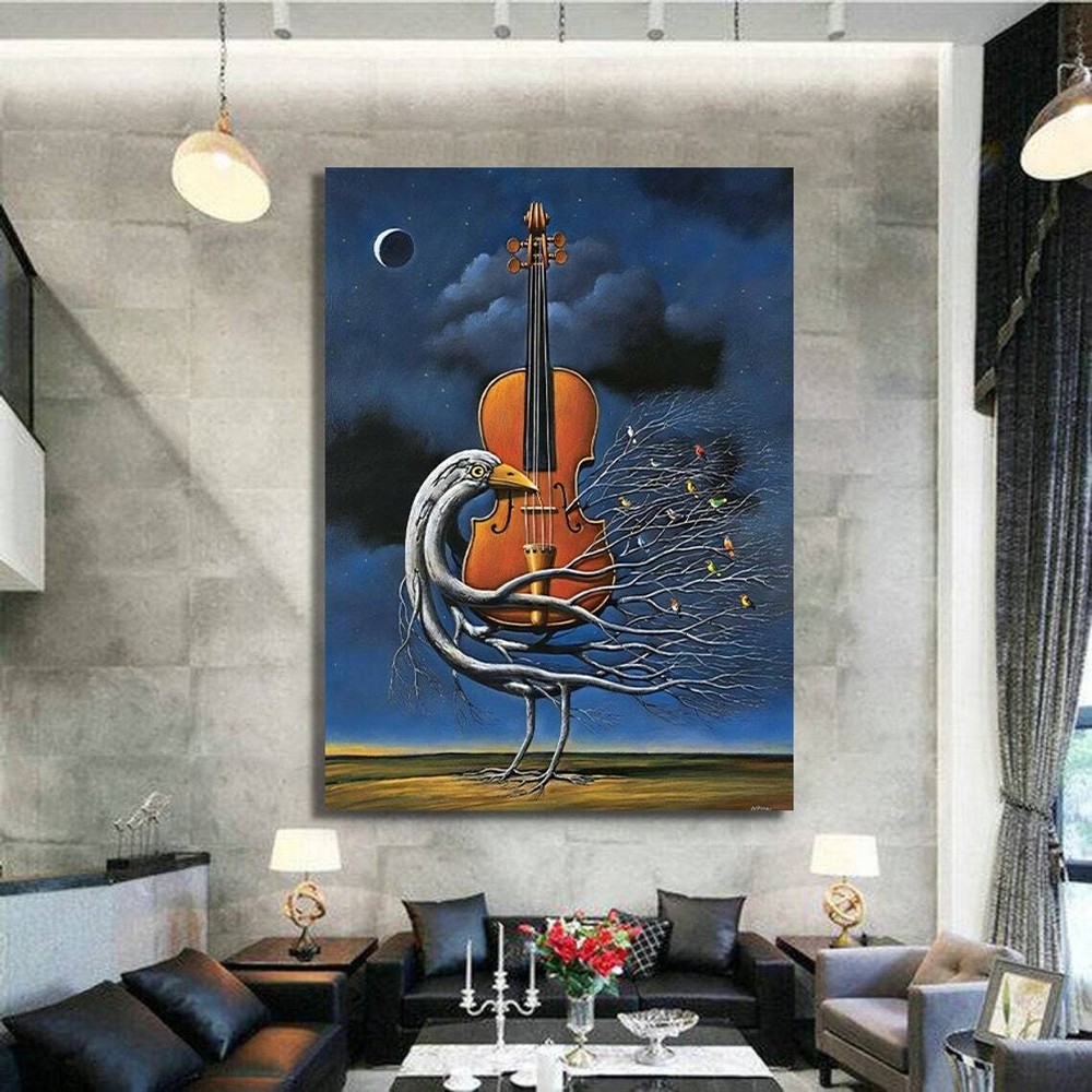 Surreal violin Wall Art Canvas Unframed Print Art