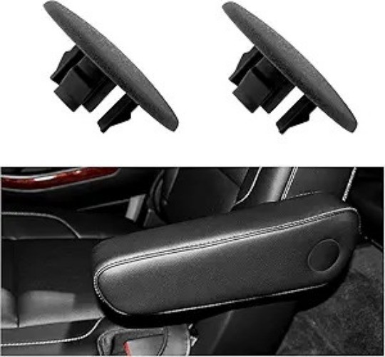 2PCS Car Armrest Cover Cap, OEM#15279689 & 15279690, Compatible w Color: Black