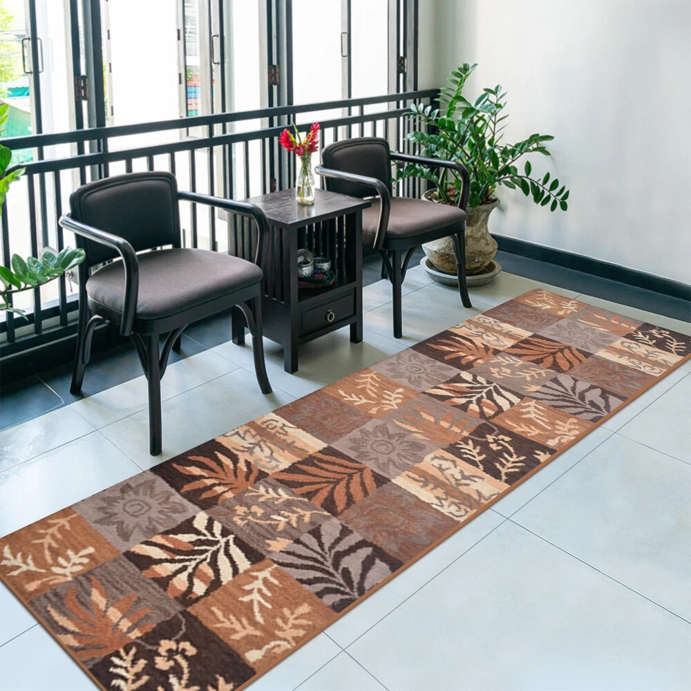 Eco-Friendly Hand Tufted Wool Runner Rug Floral Multicolor BBH Homes BBK00690