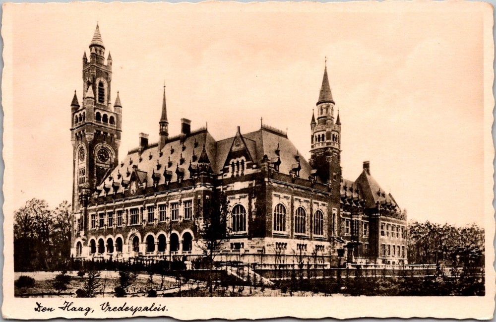 Vintage Real Photo Postcard Peace Palace Den Haag Netherlands 1930s [AA]