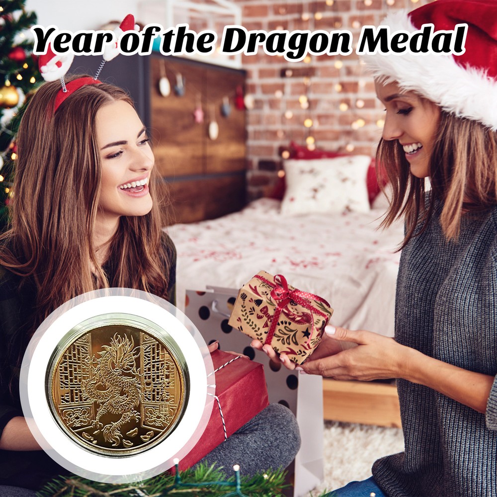 Dragon Year Collectible Coin Chinese Zodiac 2024 Year Souvenir Medal Set