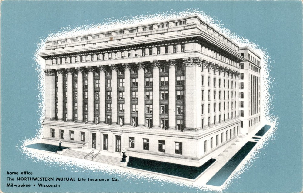 home office, NORTHWESTERN MUTUAL Life Insurance Co., Milwaukee, Postcard