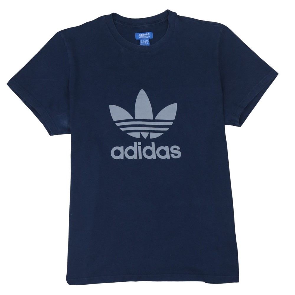 Adidas Womens T Shirt Navy Blue Cotton Trefoil Logo Short Sleeve Sporty XL