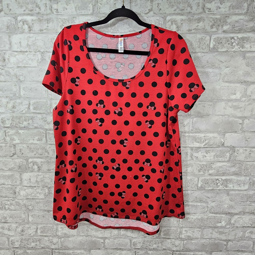 LuLaRoe Minnie Mouse Disney Short Sleeve Women’s Top Size Large