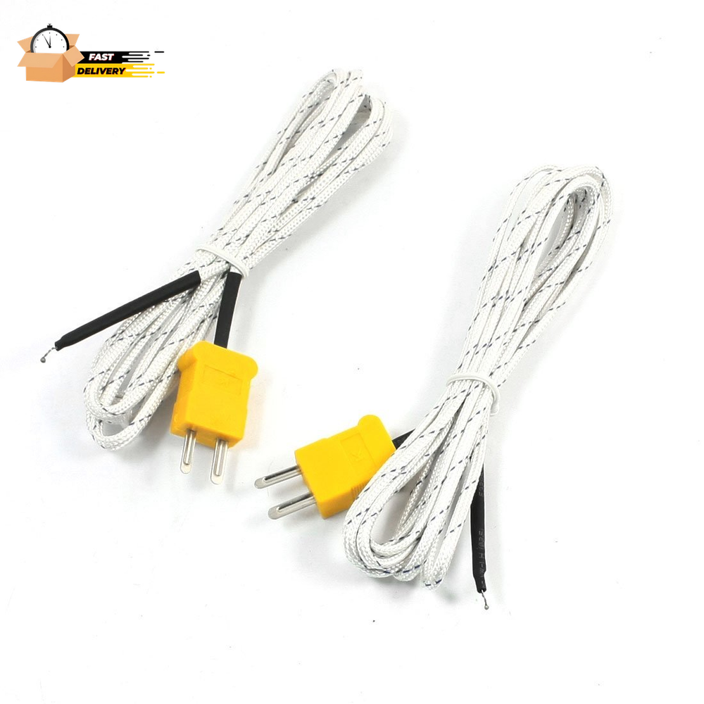2PCS K Type 0-400C Temperature Sensor Thermocouple Probe 2 Meter 6.6Ft (Pack of