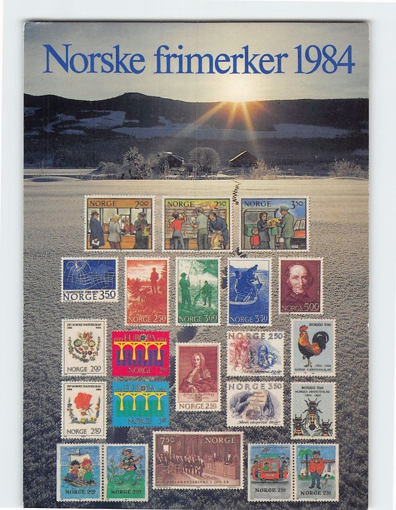 Postcard Norske frimerker 1984 Norway