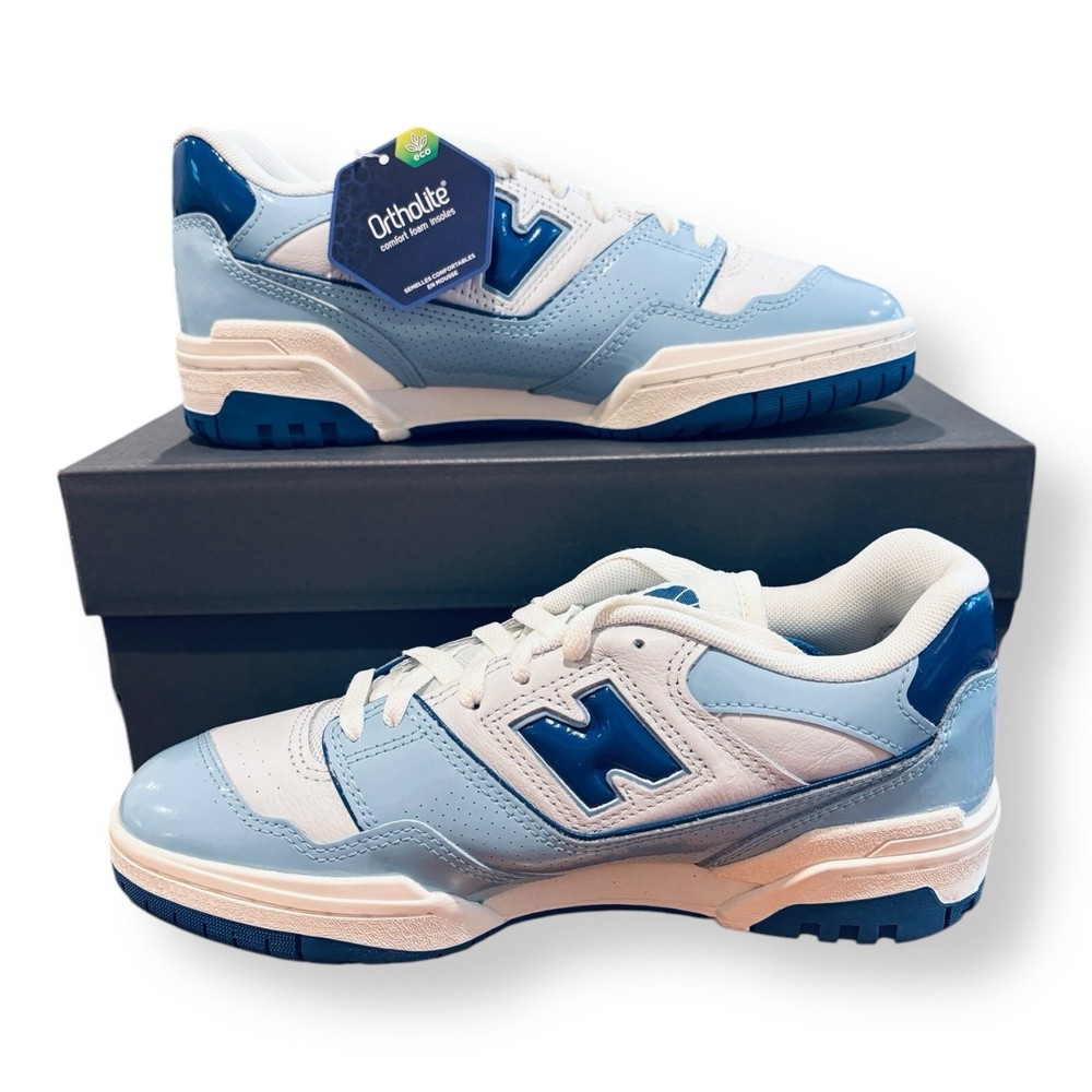 New Balance 550 Patent Leather Pack - Chrome Blue - Men’s Size 8 / Women’s 9.5