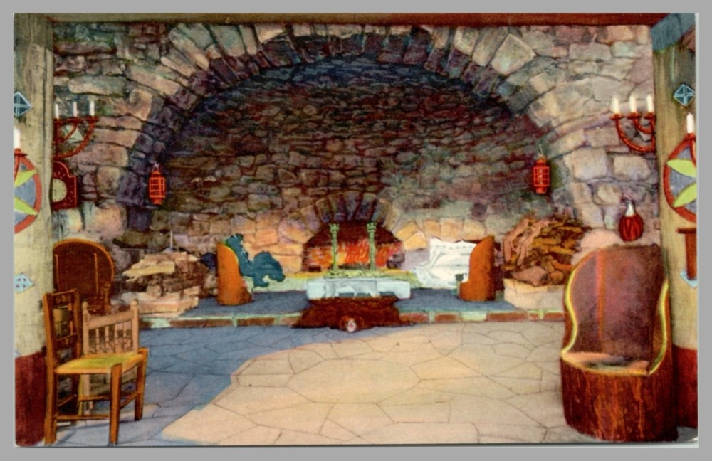 Grand Canyon National Park Arizona The Fireplace Hermit's Rest c1940 Fred Harvey