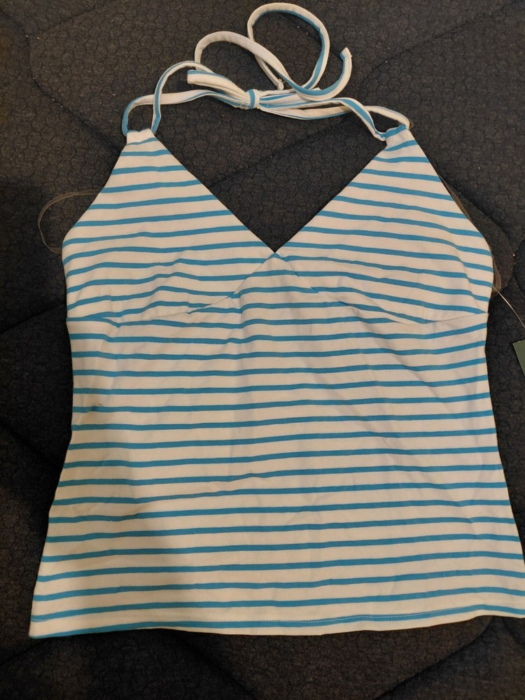 NWT Wild Fable Blue White Stripe Halter crop Top Women's S