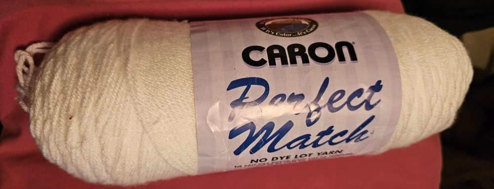 Caron Perfect Match Yarn White 8 oz No Dye Lot Vintage