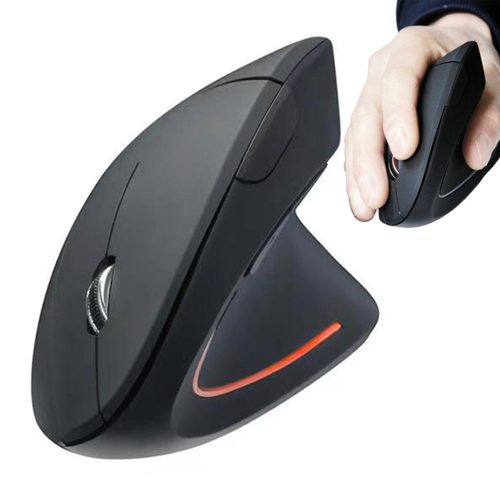 Ergonomic Vertical Wireless Optical Mouse for Laptops and Computers