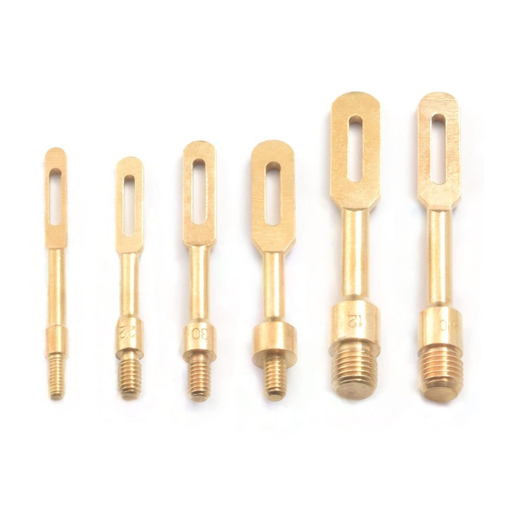 Motanar 6 Pack Solid Brass Slotted Tip Gun Jag Patch Holder for Golden