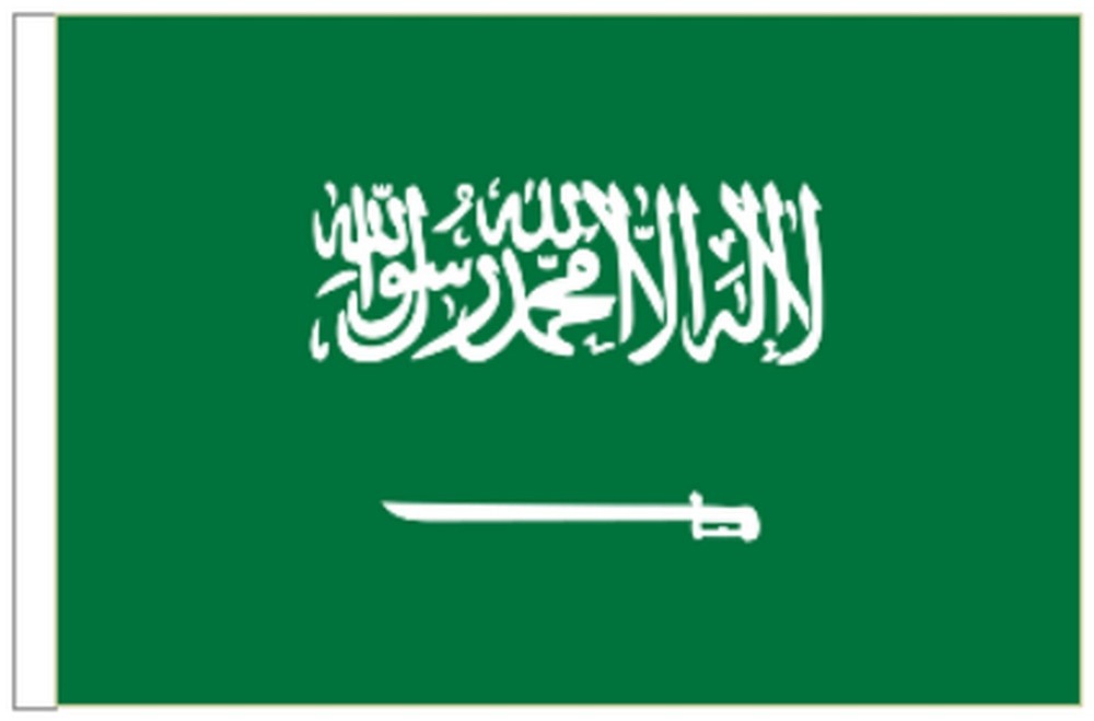 Saudi Arabia 45cm x 30cm Boat Sleeved Courtesy Flag